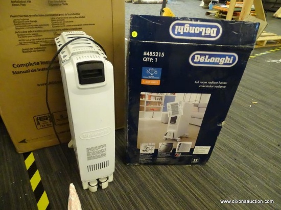 (R2) DELONGHI RADIANT HEATER; 1500 WATT, OIL-FILLED, ELECTRIC TOWER RADIANT SPACE HEATER. COMES IN