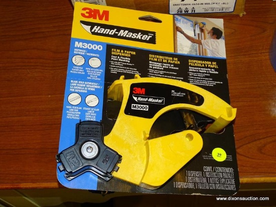 (RWALL) 3M HAND-MASKER FILM & TAPE DISPENSER FOR FAST & FLEXIBLE PAINT MASKING. MODEL NO. M3000.