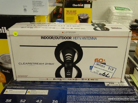 (R1) ANTENNAS DIRECT INDOOR/OUTDOOR, CLEARSTREAM 2MAX HDTV ANTENNA WITH A 60+ MILE EXTREME RANGE.