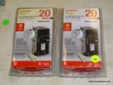 (R2) PAIR OF HOMELINE SQUARE D, 20 AMPS, COMBINATION ARC FAULT CIRCUIT INTERRUPTER CIRCUIT BREAKER.