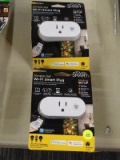 (R2) PAIR OF MYTOUCH SMART WI-FI SMART PLUGS; 2 PIECE LOT OF INDOOR DIGITAL, SIMPLE-SET WI-FI SMART