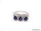 .925 STERLING SILVER LADIES 1 CT SAPPHIRE FILIGREE RING. SIZE 7 1/2