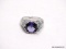 .925 STERLING SILVER LADIES 3 CT AMETHYST FILIGREE RING. SIZE 7 1/2