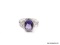 .95 STERLING SILVER LADIES 2.25 CT AMETHYST GEMSTONE RING. SIZE 7 1/2