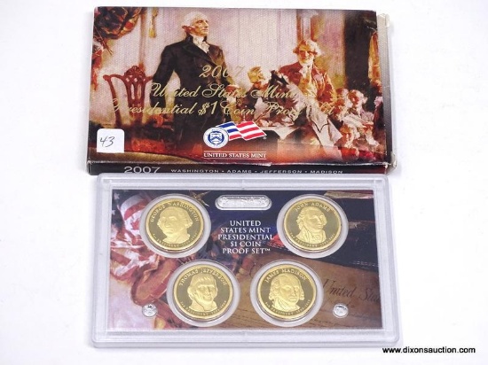 2007 US MINT PRESIDENTIAL $1 DOLLAR PROOF SET - GOLD
