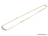 10 KT YELLOW GOLD LADIES .75 PT SAPPHIRE DIAMOND NECKLACE. WEIGHS 3.1 GM