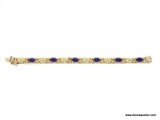 .925 & 14KT GOLD LADIES ENAMELED BRACELET. WEIGHS 17.4 GM