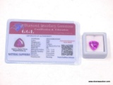 9.87 CT TRILLION CUT PINK SAPPHIRE. MEASURES 12MM X 12MM X 7MM. COMES WITH A GGL CERTIFICATE OF