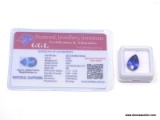 10.82 CT PEAR SHAPE BLUE SAPPHIRE. MEASURES 16MM X 10MM X 7MM. COMES WITH A GGL CERTIFICATE OF