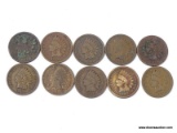 10 ASSORTED INDIAN CENTS