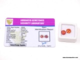 [2] 4.00 CT ROUND ORANGE SAPPHIRES. MEASURES 8MM X 8MM X 5MM. COMES WITH AGSL CERTIFICATE OF