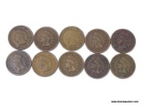 10 ASSORTED INDIAN CENTS