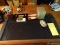 (OFFICE) DESK ITEMS; DESK TOP ITEMS INCLUDE- BLOTTER, MARBLE PEN HOLDER, WALNUT NOTEPAD HOLDER AND