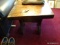 (FAMRM) NAUTICAL TABLE- ONE OF A PR. OF WOOD AND METAL SHIP'S HATCH TABLES- 23 IN X 26 IN X 21IN