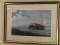 FRAMED BARBER PRINT; FRAMED AND MATTED BARBER PRINT OF A BOAT HOUSE- PENCIL SIGNED JOHN M. BARBER