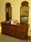 (MBED) DRESSER; BURLINGTON HOUSE FURN. FRENCH PROVINCIAL PECAN FINISH 9 DRAWER DRESSER WITH DOUBLE