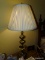 (MBED) LAMPS; PR. OF BRASS LAMPS WITH CLOTH SHADES- 33 IN H