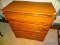 (LR) CHEST; 4 DRAWER MAPLE STAINED POPLAR CHEST ( INCLUDES LADIES PJS)- 30 IN X 16 IN X 33 IN
