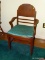 (BD1) CHAIR; DECO WALNUT ARM CHAIR- 21 IN X20 IN X 31 IN