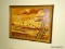 (BD3) FRAMED PAINTING; FRAMED OIL ON CANVAS OF WATER SCENE WITH DUCKS IN FLIGHT BY THOMAS PELL IN