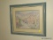 (BD3) FRAMED WATERCOLOR; FRAMED AND DOUBLE MATTED WATERCOLOR OF A STREET SCENE BY C. WINTERLE OLSON