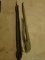 (BASE) VINTAGE FISHING POLES; 2 VINTAGE FISHING POLES IN CANVAS BAGS- ONE IS BAMBOO