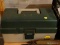 (BASE) TACKLE BOX; TACKLE BOX AND CONTENTS- WEIGHTS, LURES, BOBBINS, HOOKS