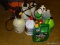 (BASE) SPRAYERS; LOT OF 3 SPRAYERS AND VARIOUS CHEMICALS - WEED KILLER, LIQUID PLUMMER, 3 BOTTLES OF
