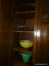 (KIT) CABINET LOT- LOT INCLUDES 2 PINK DEPRESSION SERVING PLATES, CANDLEWICK BOWL AND UNDER PLATE