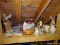 (ATTIC) SHELF LOT; LOT INCLUDES- EASTER ITEMS- BASKETS AND BUNNY FIGURES, ETC.