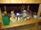 (ATTIC) SHELF LOT; LOT INCLUDES EASTER ITEMS- BOWL, EASTER TREE WITH ORNAMENTS, BUNNY PLAYGROUND