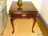 (LR) END TABLE; ONE OF A PAIR OF PENNSYLVANIA HOUSE CHERRY QUEEN END TABLES- VERY GOOD CONDITION- 21