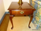 (LR) END TABLE; ONE OF A PAIR OF PENNSYLVANIA HOUSE CHERRY QUEEN END TABLES- VERY GOOD CONDITION- 21