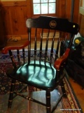 (OFFICE) ARM CHAIR; STENCIL PAINTED PENN ST. ALUMNI ARM CHAIR- 23 IN X 17 IN X 35 IN