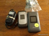 (OFFICE) CELL PHONES; 2 FLIP TOP CELL PHONES- VERIZON AND ETALK WITH CHARGERS
