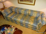 (LR) SOFA; CENTURY SOFA WITH FLORAL UPHOLSTERY- VERY GOOD CONDITION- 84 IN X 34 IN X 26 IN