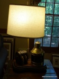 (FAMRM) NAUTICAL LAMP; ONE OF A PR. OF NAUTICAL LAMPS WITH SHADES- 18 IN X 15 IN X 31 IN