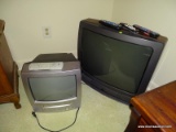 (LDRY) 2 TVS; 13 IN SCREEN TOSHIBA TV WITH BUILT IN VCR WITH REMOTE AND A 26 IN SCREEN GE TV WITH 3