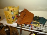 (LDRY) PURSE AND WALLETS; LOT OF NEW NEVER USED LEATHER WALLETS, BACK RIVET LEATHER HANDBAG, STRAW