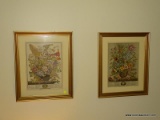 (BD3) FRAMED PRINTS; 2 FRAMED AND MATTED WILLIAMSBURG FLORAL PRINTS OF THE MONTH OF MAY AND AUGUST