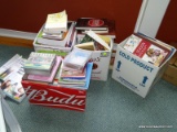 (PORCH) 3 BOXES OF MISC.. BOOKS- SOME NOVELS BY TOM CLANCY AND NICHOLAS SPARKS, COOKBOOKS,