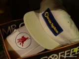 (BASE) HATS; BOX OF NEW MEN'S ADVERTISING HATS FOR MOBIL, CSX, CHESSIE SYSTEM, ETC.