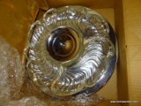 (BASE) CHROME LAZY SUSAN; KROMEX CHROME AND GLASS LADY SUSAN HORS D'OEUVRE SERVER IN BOX