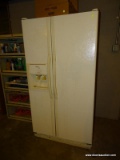 (BASE) REFRIGERATOR; WHIRLPOOL GOLD SIDE BY SIDE REFRIGERATOR WITH ICE MAKER, ICE AND WATER
