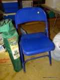 (BASE) CHAIR LOT; METAL FOLDING CHAIR AND A CANVAS FOLDING CHAIR