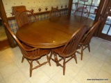 (KIT) TABLE AND CHAIRS; OAK EDRICH MILLS WOODSHOP (BALTIMORE, MD) TABLE AND 6 CHAIRS- OVAL DOUBLE