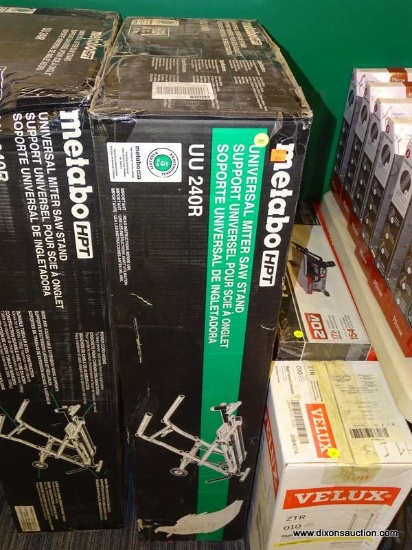 (R2) METABO HPT (NOW HITACHI), UNIVERSAL, STEEL ROLLING MITER SAW STAND. SUPPORTS UP TO 300 LBS.