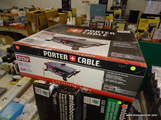 (R2) PORTER CABLE 7" TABLE TOP WET TILE SAW; 20V MAX, TABLE TOP WET TILE SAW WITH A 17" CUT CAPACITY