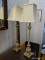 (R1) PAIR OF TABLE LAMPS; SET OF 2 CHAMPAGNE PAINTED TABLE LAMPS WITH A METAL POLE CENTER SECTION