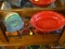 (R2) LOT OF FIESTAWARE CANISTERS AND VEGETABLE BOWL; 6 PIECE LOT TO INCLUDE A SCARLET OVAL VEGETABLE